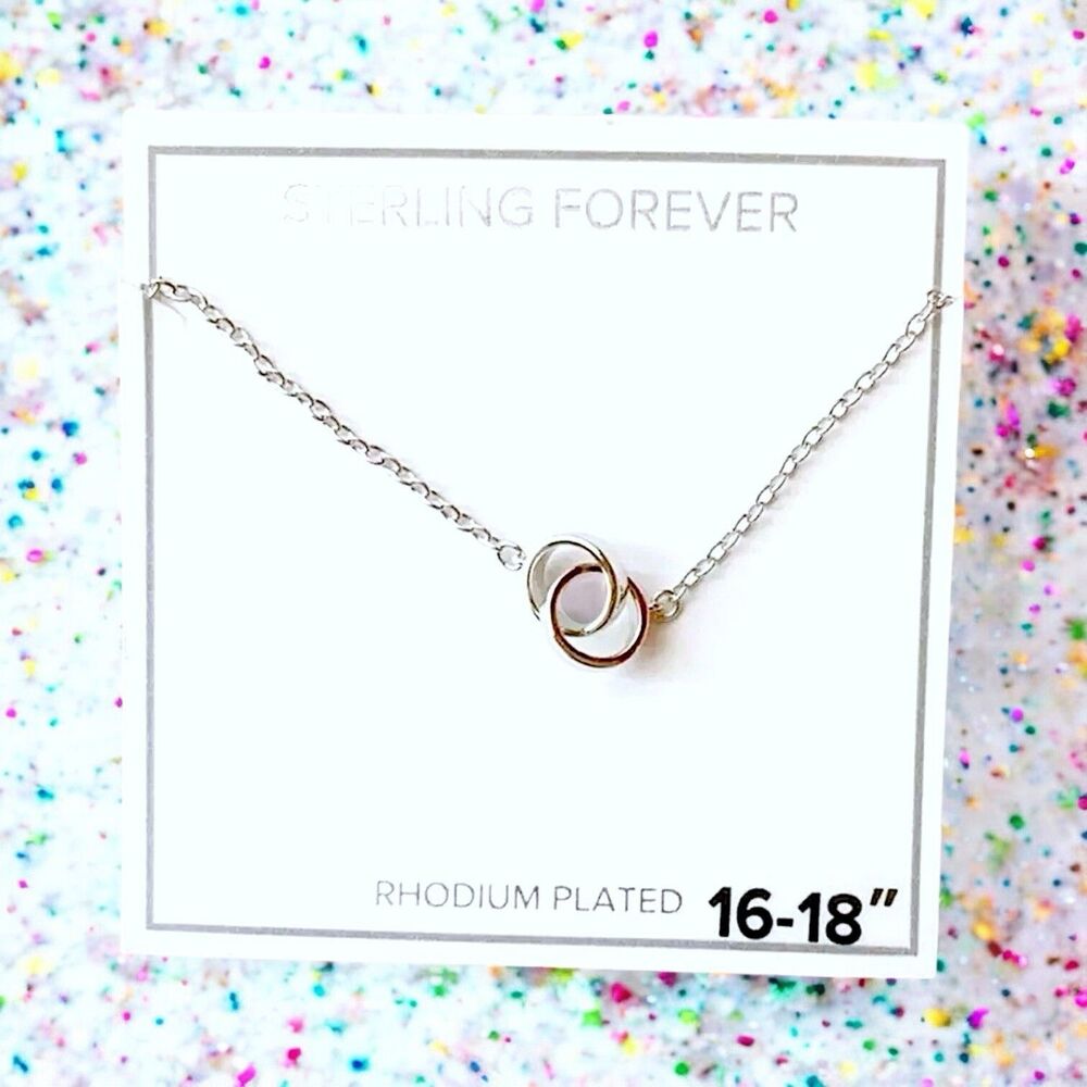 Sterling forever interlocking circle necklace In Silver New With Tags RV $68
